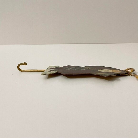 Vintage Santa Claus Wall Hook Hand Painted Metal Christmas Decoration - Picture 9 of 16